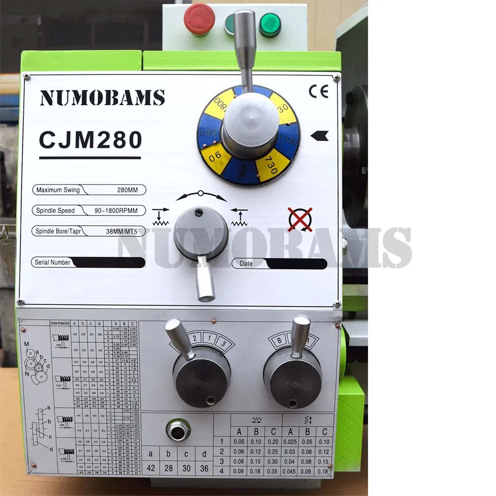 Загальний вигляд токарно-гвинторізного верстата Numobams SJM280 Numobams SJM280 Загальний вигляд токарно-гвинторізного верстата